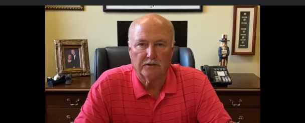 Johnny Ray Turner speaking from his office